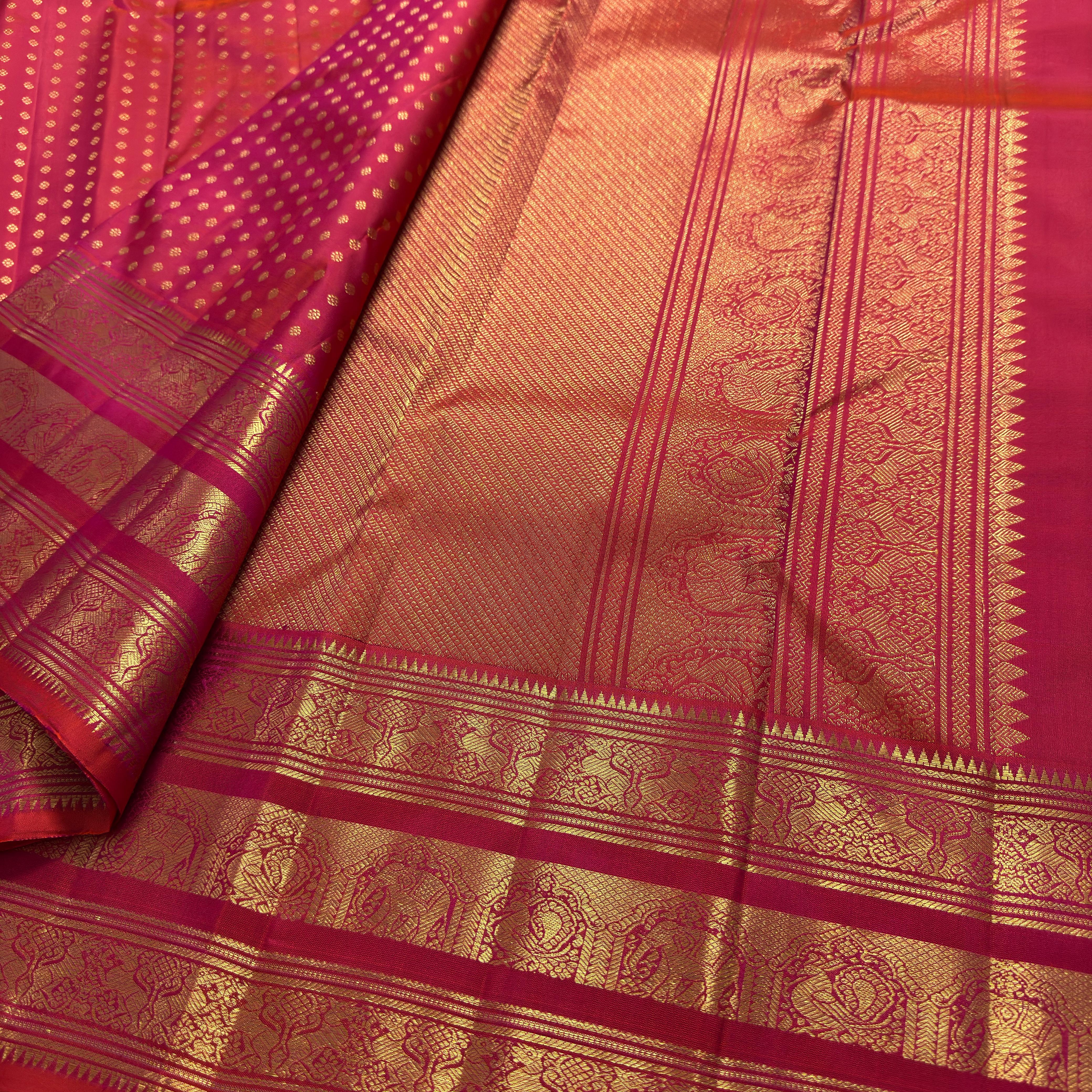 Ruby Red Kanchipuram Handloom Bridal Silk Saree